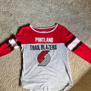NBA Portland Trail Blazers Women’s Short Sleeve Tee - Red & Gray